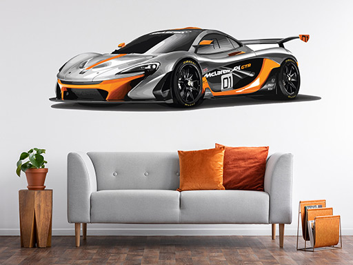 McLaren P1 GTR samolepky na stenu, McLaren P1 GTR nálepky na stenu, McLaren P1 GTR dekorácie na stenu, McLaren P1 GTR samolepiace nálepky na stenu