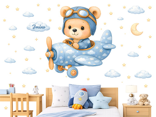 Medvedík v lietadle s menom