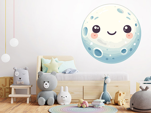 Mesiac pre deti samolepka na stenu, Mesiac pre deti nálepky na stenu, Mesiac pre deti dekorácie na stenu, Mesiac pre deti samolepiaci dekor na steny, Mesiac pre deti samolepiace tapety na stenu