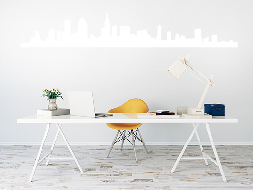 Mesto panorama samolepka na stenu, panoramatické mesto nálepka na stenu, mesto obzor nálepky na stene, lepiace samolepky na stenu miest