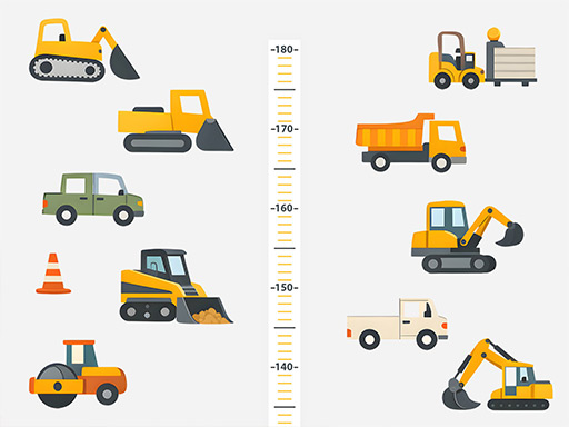 Meter a stavebné autíčka