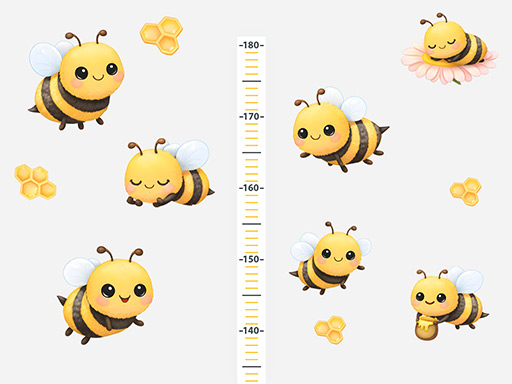 Meter včiel a včielok – nálepky na stenu, Meter včiel a včielok – tapety na stenu, Meter včiel a včielok – dekorácie na stenu, Meter včiel a včielok – nálepky na stenu