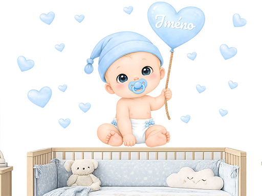 Nálepky na stenu s menom chlapčeka, Tapety na stenu s menom chlapčeka, Dekorácie na stenu s menom chlapčeka, Nálepky na stenu s menom chlapčeka