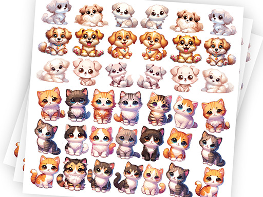 mini psy a mačky samolepky na stenu, mini psy a mačky nálepky na stenu, mini psy a mačky dekorácie na stenu, mini psy a mačky samolepiace nálepky na stenu
