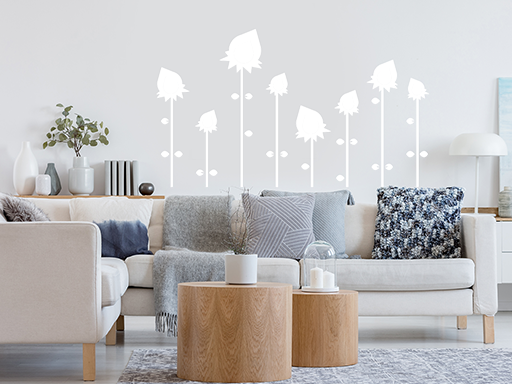 Moderné kvetinové nálepky na stenu, Moderné kvetinové nálepky na stenu, Moderná kvetinová dekorácia na stenu, Moderná kvetinová samolepiaca dekorácia na stenu, Moderná kvetinová samolepiaca tapeta