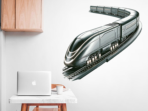 Moderní vlak samolepky na zeď, Moderní vlak nálepky na zeď pro děti, Moderní vlak dětské dekorace na zeď, Moderní vlak samolepící nálepky na zeď