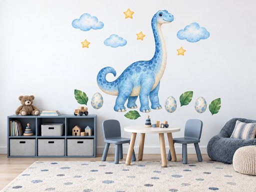 Modrý dlhokrký dinosaurus
