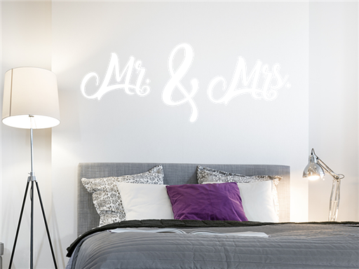Mr. and Mrs. nápisy samolepky na stenu, Mr. and Mrs. nápisy nálepky na stenu, Mr. and Mrs. nápisy dekorácie na stene, Mr. and Mrs. nápisy tapety na stene