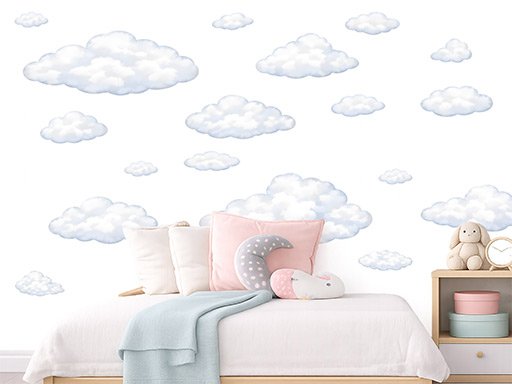 Mraky a obláčiky samolepky na stenu, Mraky a obláčiky nálepky na stenu pre deti, Mraky a obláčiky detské dekorácie na stenu, Mraky a obláčiky samolepiace nálepky na stenu