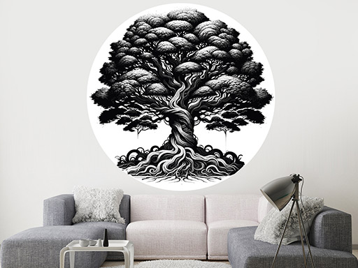 Mystický strom samolepky na stenu, Mystický strom nálepky na stenu, Mystický strom dekorácie na stene, Mystický strom tapety na stene