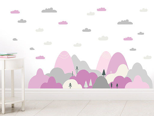 Nordic kopečky růžové samolepky na zeď, Nordic kopečky růžové nálepky na zeď, Nordic kopečky růžové dekorace na zeď, Nordic kopečky růžové samolepící nálepky na zeď