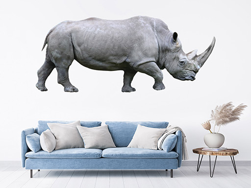 Nosorožec samolepka na stenu, Nosorožec nálepky na stenu, Nosorožec dekorácie na stenu, Nosorožec samolepiaci dekor na steny, Nosorožec samolepiace tapety na stenu