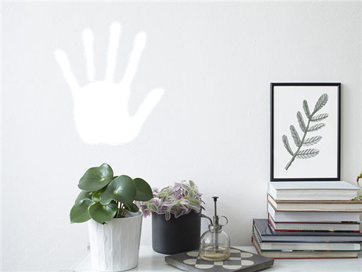 Obtlačok dlane samolepka na stenu, Obtisk dlane nálepka na stenu, Obtisk dlane tapeta na stenu, Obtisk dlane dekorácie na stenu