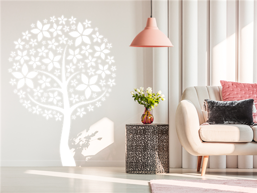 Nálepka na stenu s motívom okrasného stromu, Nálepky na stenu s motívom okrasného stromu, Dekorácia na stenu s motívom okrasného stromu, Samolepiaca dekorácia na stenu s motívom okrasného stromu, Samolepiaca tapeta s motívom okrasného stromu