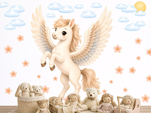 Nálepky na stenu s okrídleným koňom Pegasom, tapety na stenu s okrídleným koňom Pegasom, dekorácie na stenu s okrídleným koňom Pegasom, nálepky na stenu s okrídleným koňom Pegasom
