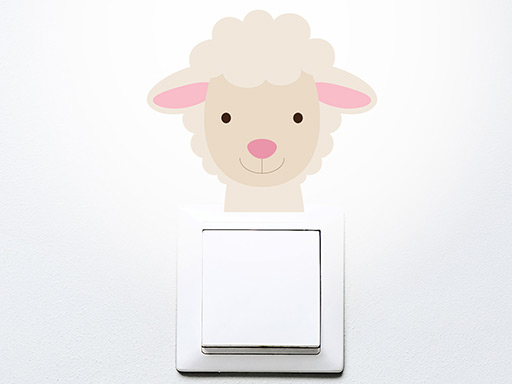 Nálepky na stenu ovečka na vypínači, Nálepky na stenu ovečka na vypínači, Nálepka na stenu ovečka na vypínač, Nálepky na stenu ovečka