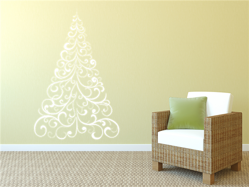 Ozdobný strom samolepky na stenu, Ozdobný strom nálepky na stenu, Ozdobný strom dekorácie na stene, Ozdobný strom tapety na stene