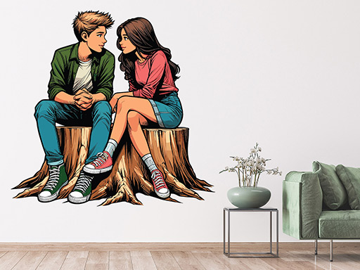 Pár na pni samolepky na stenu, Pár na pni nálepky na stenu, Pár na pni dekorácie na stene, Pár na pni tapety na stene