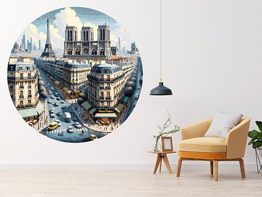 Paríž maľba samolepky na stenu, Paríž maľba nálepky na stenu, Paríž maľba dekorácie na stenu, Paríž maľba samolepiace nálepky na stenu