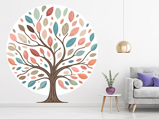Pastelový strom samolepka na stenu, Pastelový strom nálepky na stenu, Pastelový strom dekorácie na stenu, Pastelový strom samolepiaci dekor na steny, Pastelový strom samolepiace tapety na stenu