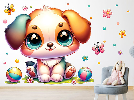 Nálepky na stenu so psom, samolepky na stenu so psom, dekorácie na stenu so psom, samolepiace dekorácie na stenu so psom, samolepiace tapety so psom