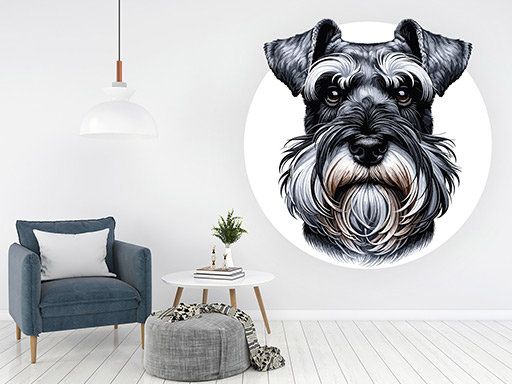 Pes Bradáč samolepka na stenu, Pes Bradáč nálepky na stenu, Bradáč dekorácie na stenu, Bradáč samolepiaci dekor na steny, Bradáč samolepiace tapety na stenu