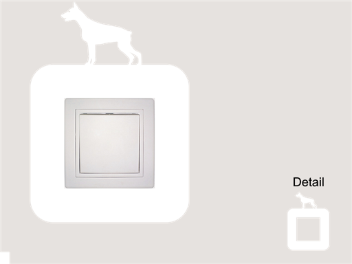 Pes na vypínač samolepky na stenu, Pes na vypínač nálepky na stenu, Pes na vypínač dekorácie na stenu, Pes na vypínač samolepiacej nálepky na stenu