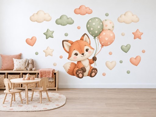 Plyšová lištička s balonky