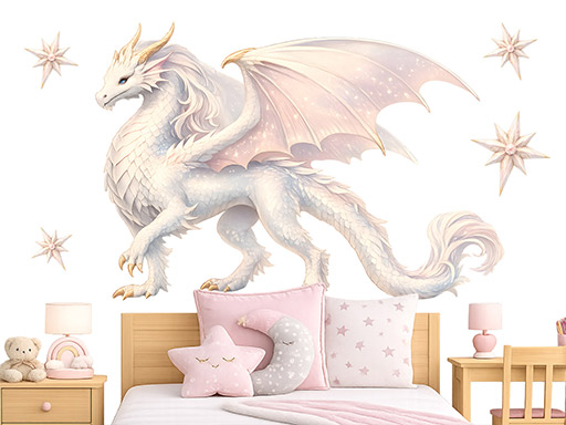 Nálepky na stenu s motívom rozprávkového draka, dekorácie na stenu s motívom rozprávkového draka, samolepiace dekorácie na stenu s motívom rozprávkového draka, nálepky na stenu s motívom rozprávkového draka