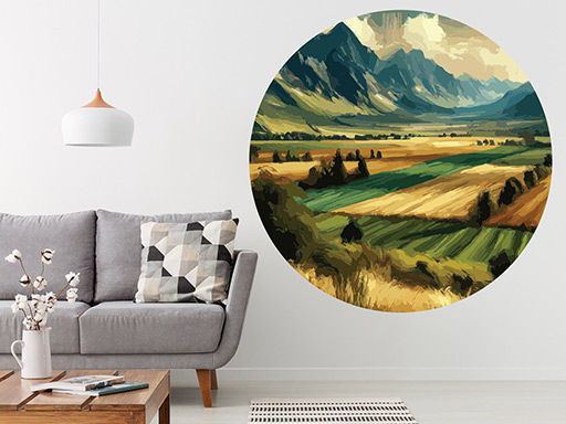 Pole a hory samolepky na stenu, Pole a hory nálepky na stenu, Pole a hory dekorácie na stenu, Pole a hory samolepiace nálepky na stenu