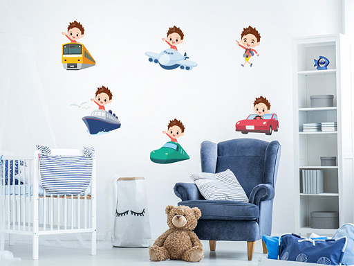 Postavičky na výlete nálepky na stenu, Postavičky na výlete nálepky na stenu pre deti, Postavičky na výlete detské dekorácie na stenu, Postavičky na výlete samolepiace nálepky na stenu