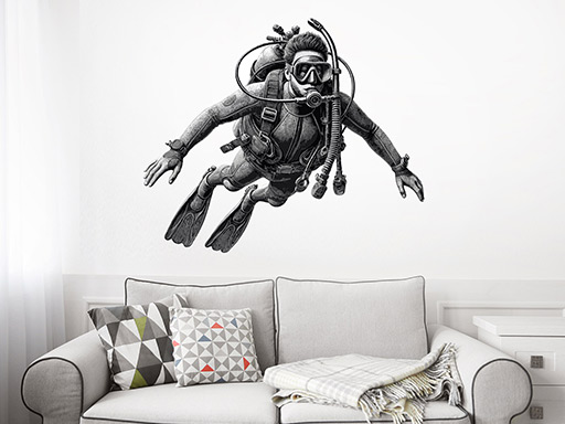 Potapáč samolepky na stenu, Potapač nálepky na stenu pre deti, Potapač detské dekorácie na stenu, Potapač samolepiace nálepky na stenu