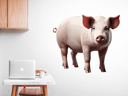 Prasa samolepka na stenu, Prasa nálepky na stenu, Prasa dekorácie na stenu, Prasa samolepiaci dekor na steny, Prasa samolepiace tapety na stenu