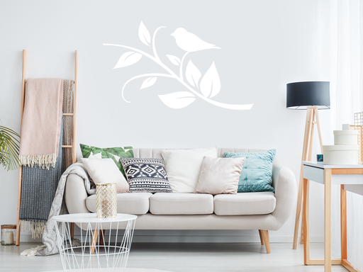 Vtáčik na vetve samolepky na stenu, Vtáčik na vetve nálepky na stenu, Vtáčik na vetve dekorácie na stene, Vtáčik na vetve tapety na stene