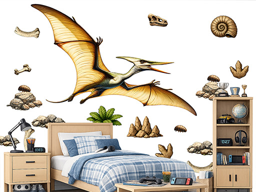 Pterodactyl samolepky na stenu, Pterodaktyl dinosaurus samolepka na stenu, Pterodactyl nálepky na stenu, Pterodactyl nálepky na stenu