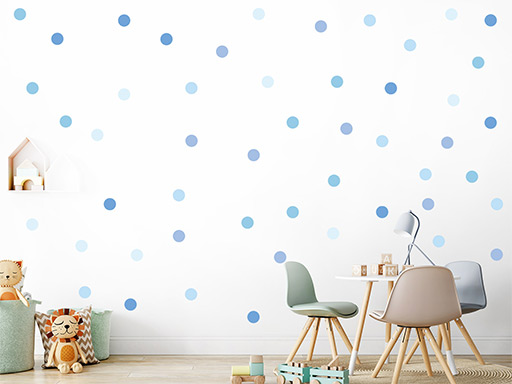 Bodky odtiene modrej