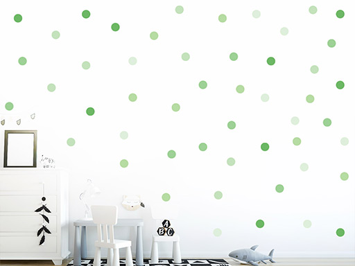 Bodky odtiene zelenej samolepky na stenu, Bodky odtiene zelenej nálepky na stenu, Bodky odtiene zelenej dekorácie na stenu, Bodky odtiene zelenej samolepiacej nálepky na stenu