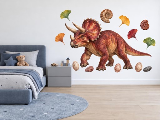 Realistický červený triceratops