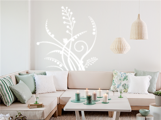 Nálepky na stenu do obývačky s motívom rastlín, Dekorácia na stenu do obývačky s motívom rastlín, Samolepiaca dekorácia na stenu do obývačky s motívom rastlín, Nálepky na stenu do obývačky s motívom rastlín