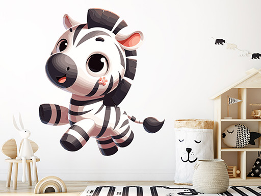 Roztomilá nálepka na stenu so zebrou, roztomilé nálepky na stenu so zebrou, roztomilá dekorácia na stenu so zebrou, roztomilá samolepiaca dekorácia na stenu so zebrou, roztomilá samolepiaca tapeta so zebrou