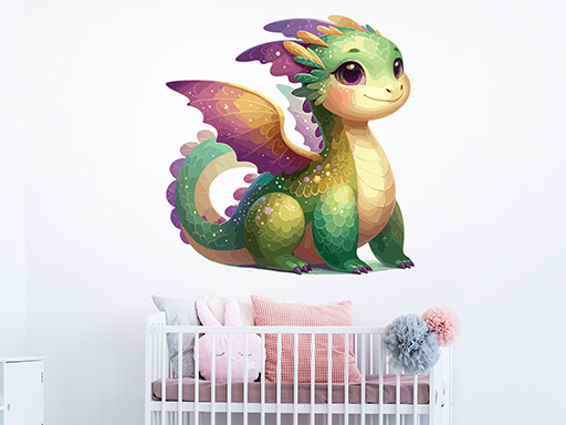 Roztomilý dráčik samolepky na stenu, Roztomilý dráčik do detskej izby samolepky na stenu, Roztomilý dráčik nálepky na stenu, Roztomilý dráčik pre deti dekorácie na stenu, Roztomilý dráčik samolepiace nálepky na stenu