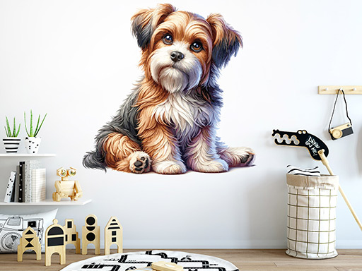 Roztomilý psík samolepky na stenu, Roztomilý psík dekorácie na stenu, Roztomilý psík samolepiaci dekorácie na stene, Roztomilý psík nálepky na stenu