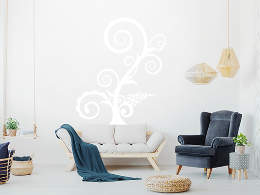 Nálepka na stenu s rozvetvenou kvetinou, Nálepky na stenu s rozvetvenou kvetinou, Dekorácia na stenu s rozvetvenou kvetinou, Samolepiaca dekorácia na stenu s rozvetvenou kvetinou, Samolepiaca tapeta s rozvetvenou kvetinou