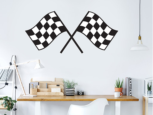 Šachovnicové zástavy samolepka na stenu, Šachovnicové zástavy nálepky na stenu, Šachovnicové zástavy dekorácie na stenu, Šachovnicové zástavy samolepiaci dekor na steny, Šachovnicové zástavy samolepiace tapety na stenu