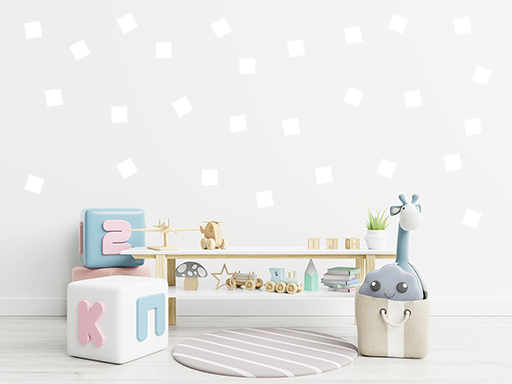 Sada 50 štvorcov samolepky na stenu, Sada 50 štvorcov nálepky na stenu, Sada 50 štvorcov dekorácie na stenu, Sada 50 štvorcov samolepiace nálepky na stenu