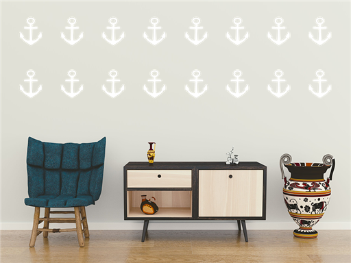 Sada 50 kotvičiek samolepky na stenu, Sada 50 kotvičiek nálepky na stenu, Sada 50 kotvičiek dekorácie na stenu, Sada 50 kotvičiek samolepiace nálepky na stenu