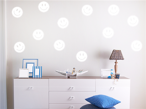 Sada 50 smajlíkov samolepky na stenu, Sada 50 smajlíkov nálepky na stenu, Sada 50 smajlíkov dekorácie na stenu, Sada 50 smajlíkov samolepiace nálepky na stenu