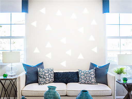 Sada 50 trojuholníkov samolepky na stenu, Sada 50 trojuholníkov nálepky na stenu, Sada 50 trojuholníkov dekorácie na stenu, Sada 50 trojuholníkov samolepiace nálepky na stenu