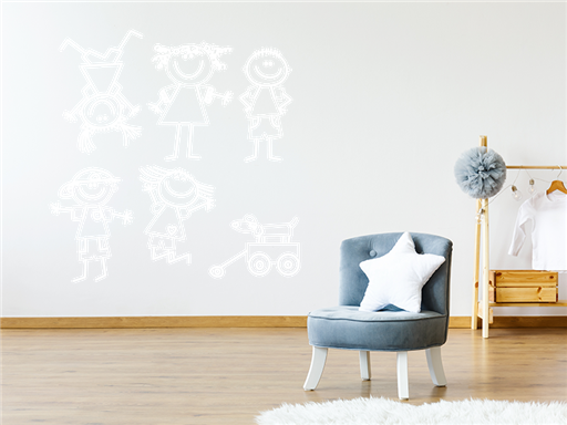 Sada detičiek samolepky na stenu, Sada detičiek nálepky na stenu, Sada detičiek dekorácie na stene, Sada detičiek tapety na stene