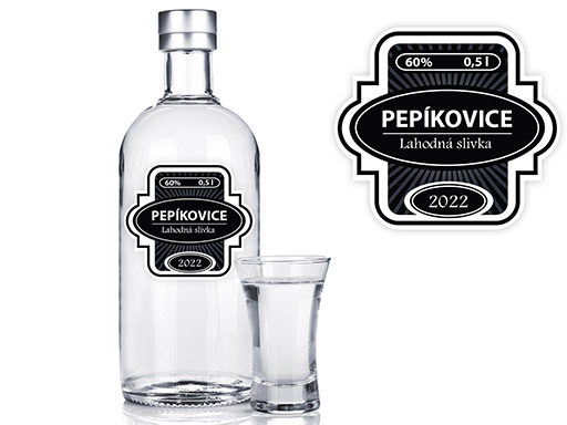 sada etiket na lahev, sada etiket na vodku, samolepka sada etiket na flašku, samolepka viněta